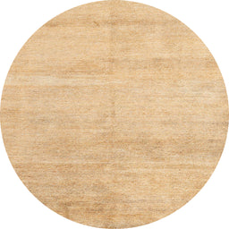 Round Abstract Orange Solid Rug, abs4123