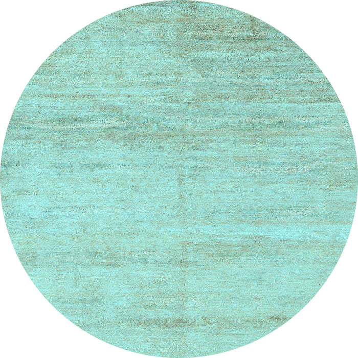 Round Machine Washable Solid Light Blue Modern Rug, wshabs4123lblu