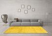 Machine Washable Solid Yellow Modern Rug in a Living Room, wshabs4123yw