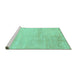 Sideview of Machine Washable Solid Turquoise Modern Area Rugs, wshabs4123turq