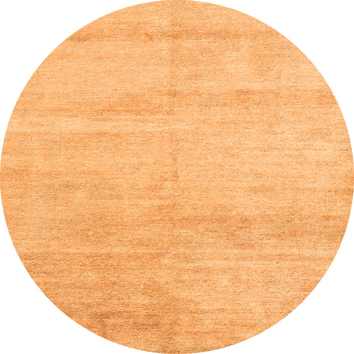 Round Machine Washable Solid Orange Modern Area Rugs, wshabs4123org