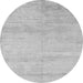 Round Solid Gray Modern Rug, abs4123gry