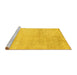 Sideview of Machine Washable Solid Yellow Modern Rug, wshabs4123yw