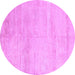 Round Solid Purple Modern Rug, abs4123pur