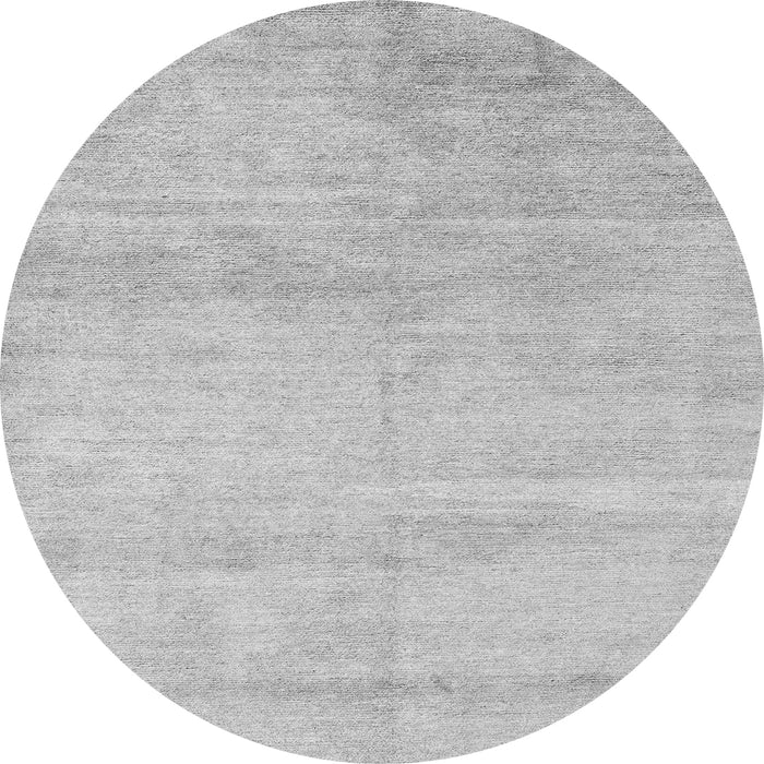 Round Machine Washable Solid Gray Modern Rug, wshabs4123gry