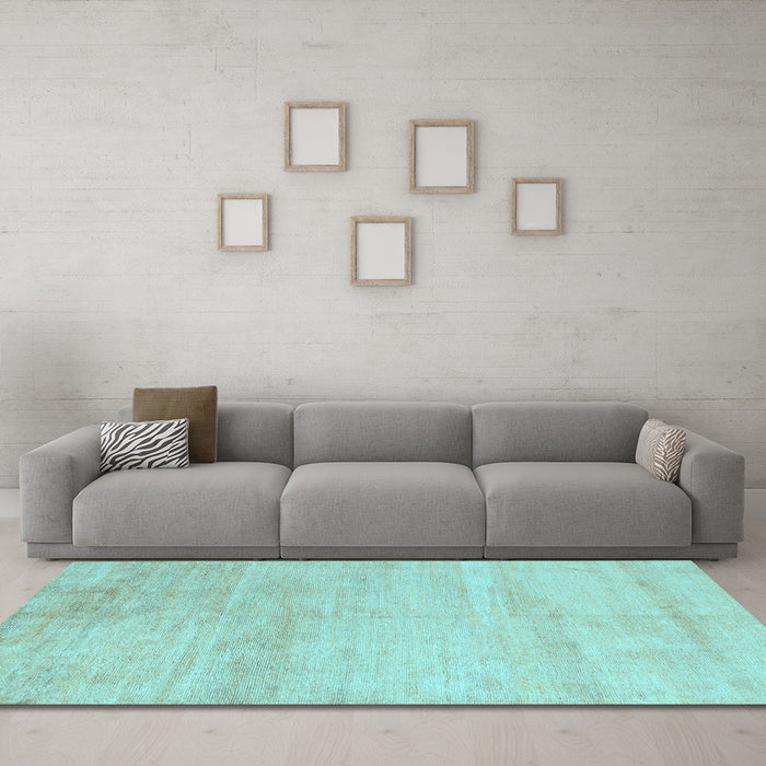 Machine Washable Solid Light Blue Modern Rug in a Living Room, wshabs4123lblu