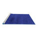 Sideview of Machine Washable Abstract Blue Modern Rug, wshabs4124blu