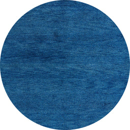 Round Abstract Blue Modern Rug, abs4124