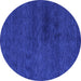 Round Abstract Blue Modern Rug, abs4124blu