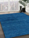 Abstract Blue Modern Rug in Family Room, abs4124