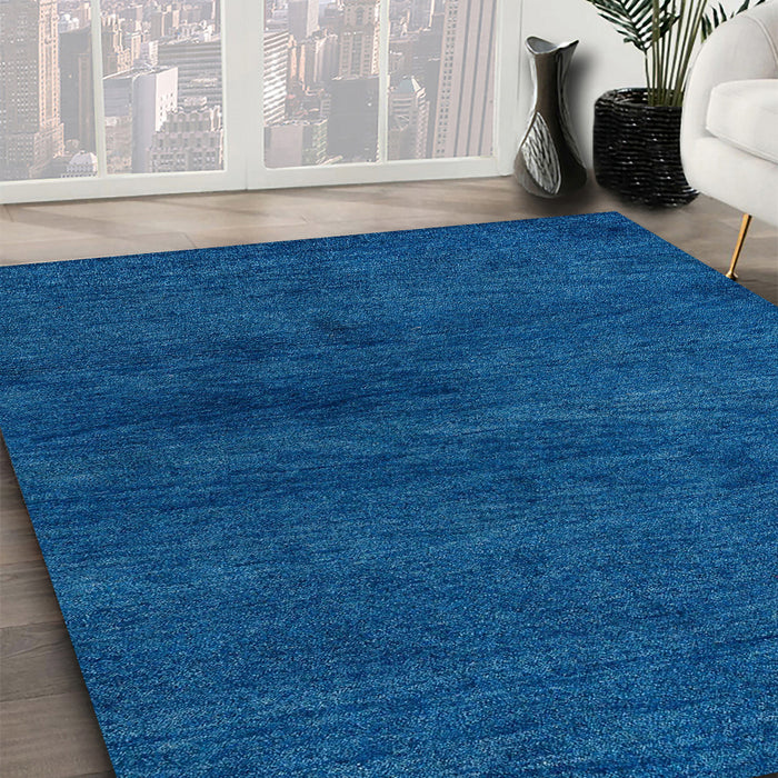 Machine Washable Abstract Blueberry Blue Rug in a Family Room, wshabs4124