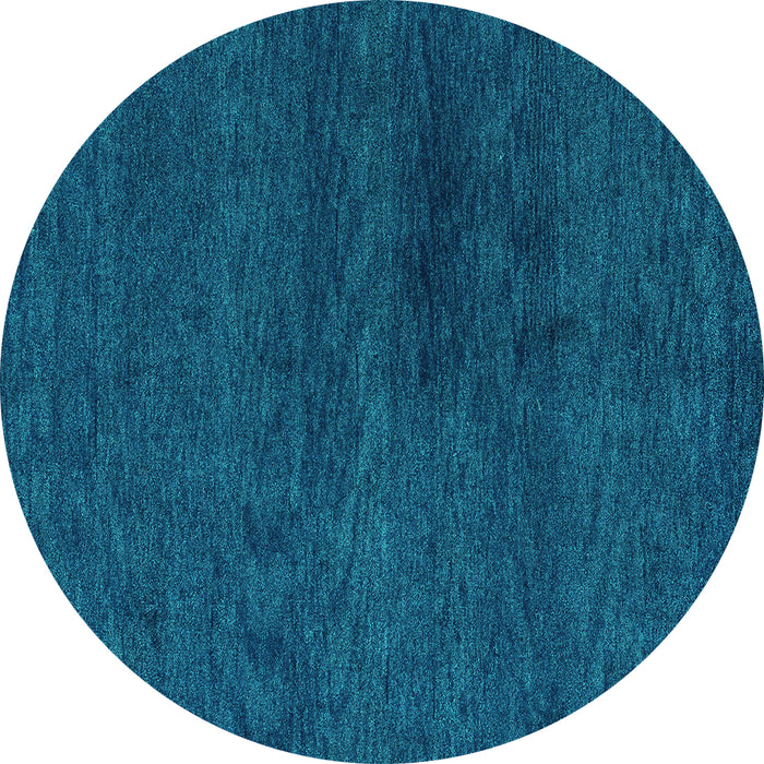 Round Abstract Turquoise Modern Rug, abs4124turq