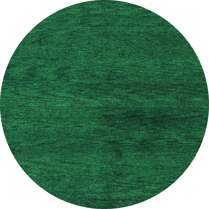 Round Machine Washable Abstract Green Modern Area Rugs, wshabs4124grn