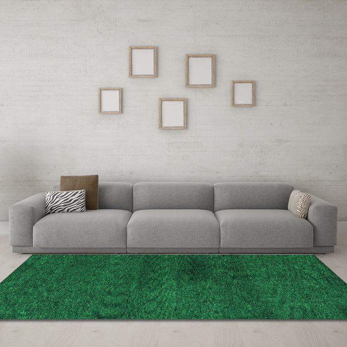 Machine Washable Abstract Green Modern Area Rugs in a Living Room,, wshabs4124grn