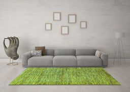 Machine Washable Abstract Turquoise Modern Area Rugs in a Living Room,, wshabs4125turq