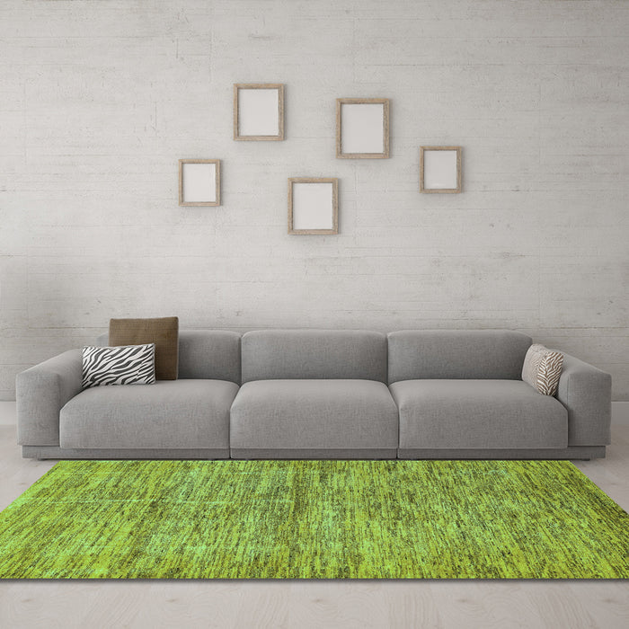 Machine Washable Abstract Turquoise Modern Area Rugs in a Living Room,, wshabs4125turq