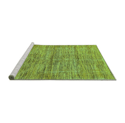 Sideview of Machine Washable Abstract Turquoise Modern Area Rugs, wshabs4125turq