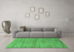 Machine Washable Abstract Emerald Green Modern Area Rugs in a Living Room,, wshabs4125emgrn