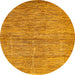 Round Abstract Orange Modern Rug, abs4125