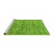 Sideview of Machine Washable Abstract Green Modern Area Rugs, wshabs4125grn