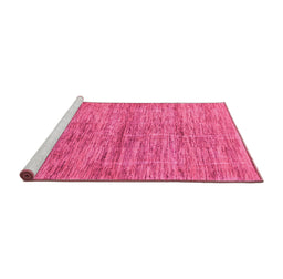 Sideview of Machine Washable Abstract Pink Modern Rug, wshabs4125pnk