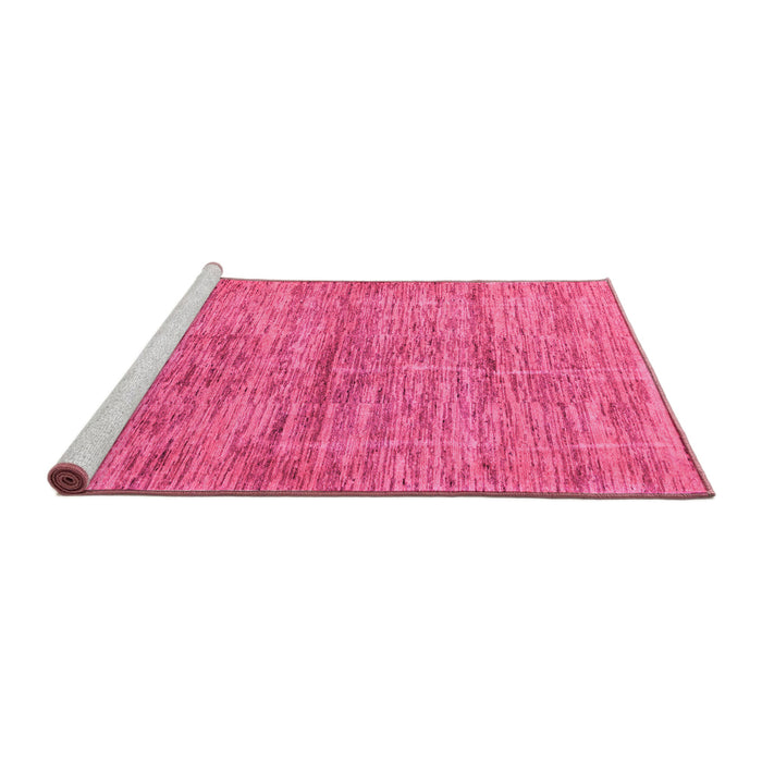 Sideview of Machine Washable Abstract Pink Modern Rug, wshabs4125pnk