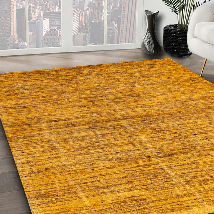 Machine Washable Abstract Orange Rug in a Family Room, wshabs4125