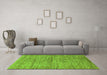 Machine Washable Abstract Green Modern Area Rugs in a Living Room,, wshabs4125grn