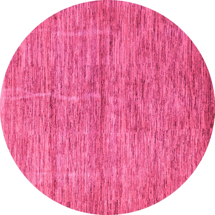 Round Abstract Pink Modern Rug, abs4125pnk