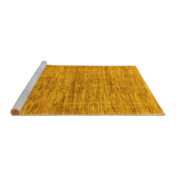 Sideview of Machine Washable Abstract Yellow Modern Rug, wshabs4125yw