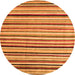 Round Abstract Orange Modern Rug, abs4126org