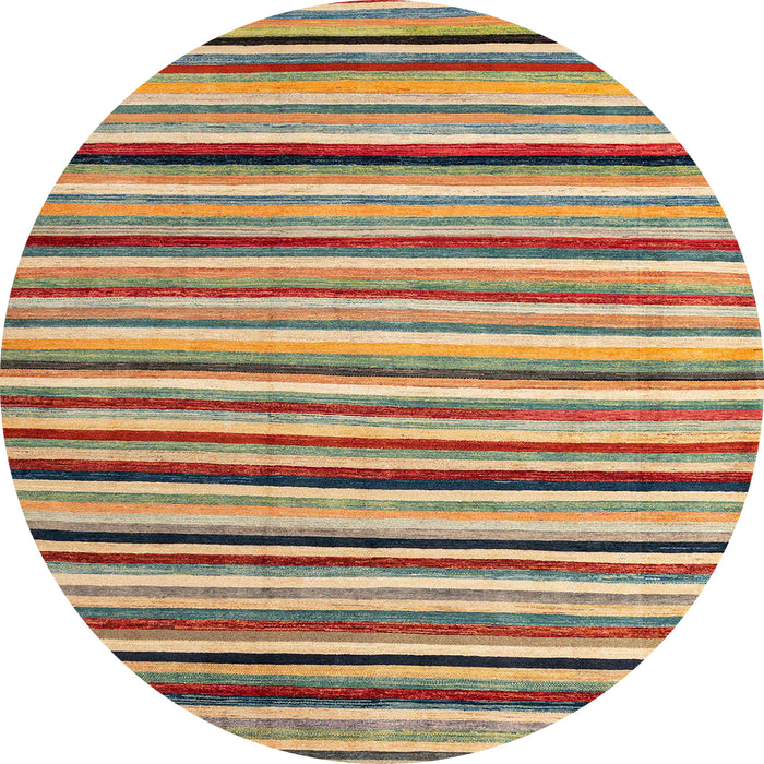 Round Machine Washable Abstract Brown Green Rug, wshabs4126
