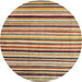 Round Abstract Brownish Green Modern Rug, abs4126