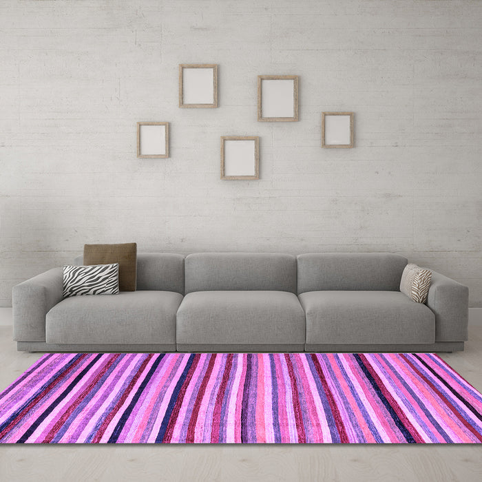 Machine Washable Abstract Purple Modern Area Rugs in a Living Room, wshabs4126pur
