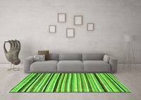 Machine Washable Abstract Green Modern Rug, wshabs4126grn