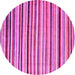 Round Machine Washable Abstract Pink Modern Rug, wshabs4126pnk