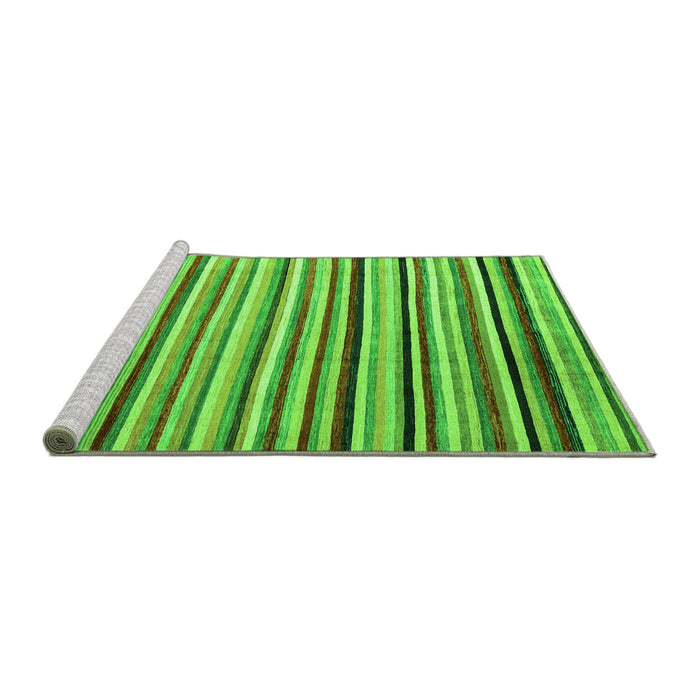 Sideview of Machine Washable Abstract Green Modern Area Rugs, wshabs4126grn