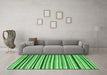 Machine Washable Abstract Emerald Green Modern Area Rugs in a Living Room,, wshabs4126emgrn