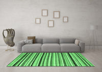 Machine Washable Abstract Emerald Green Modern Rug, wshabs4126emgrn