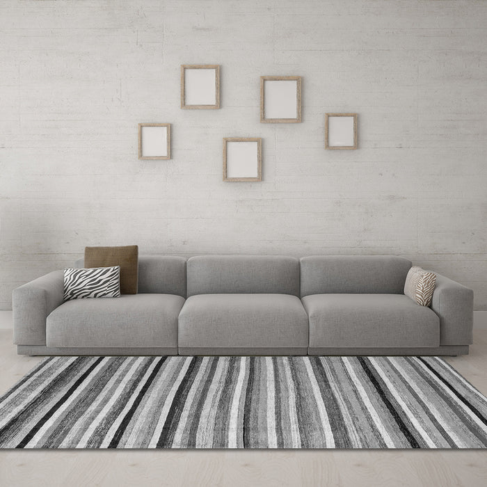 Machine Washable Abstract Gray Modern Rug in a Living Room,, wshabs4126gry