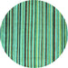 Round Abstract Turquoise Modern Rug, abs4126turq