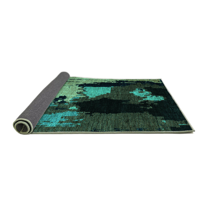 Sideview of Abstract Turquoise Modern Rug, abs4127turq