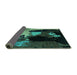 Sideview of Abstract Turquoise Modern Rug, abs4127turq