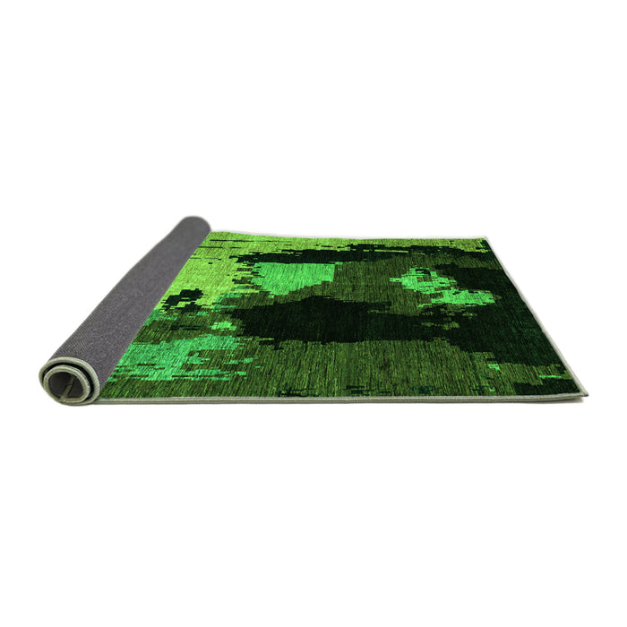 Sideview of Abstract Green Modern Rug, abs4127grn