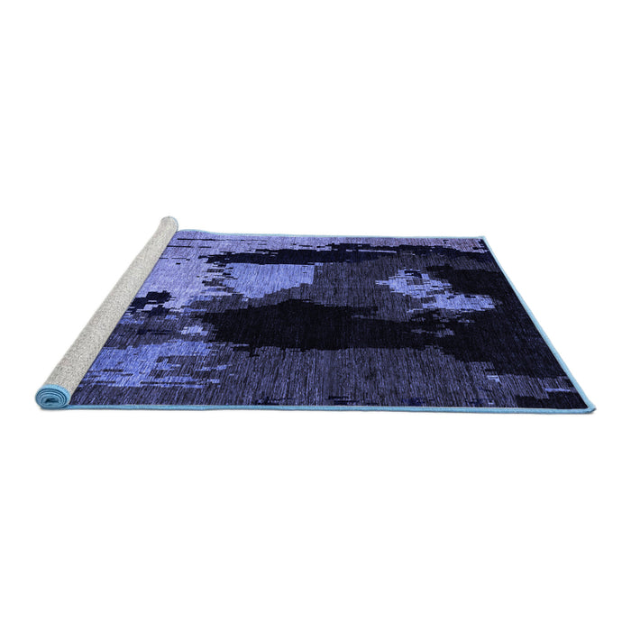 Sideview of Machine Washable Abstract Blue Modern Rug, wshabs4127blu