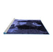 Sideview of Machine Washable Abstract Blue Modern Rug, wshabs4127blu