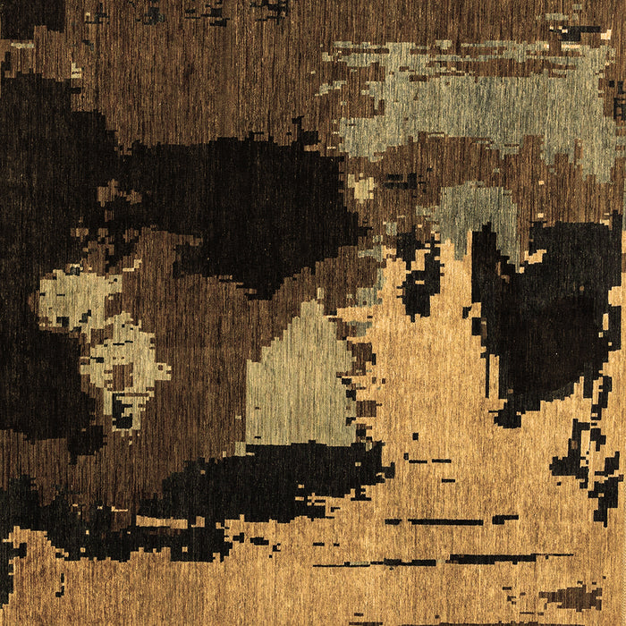 Square Machine Washable Abstract Brown Modern Rug, wshabs4127brn