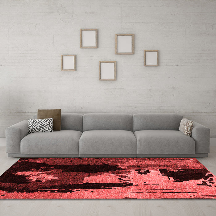 Modern Red Washable Rugs
