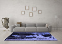 Machine Washable Abstract Blue Modern Rug, wshabs4127blu