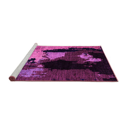 Sideview of Machine Washable Abstract Pink Modern Rug, wshabs4127pnk